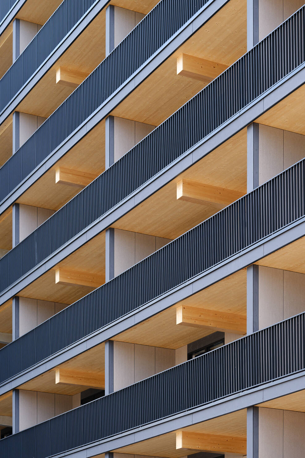 Multi-story mass timber building under construction